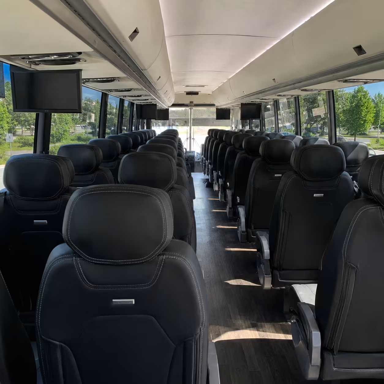 56 passenger charter bus interior