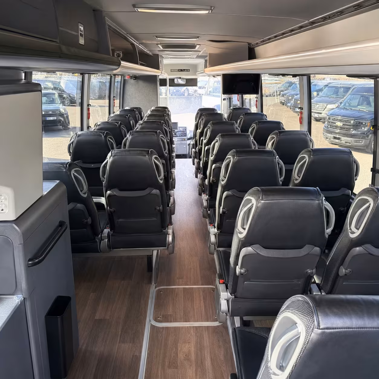 bryan charter bus rental interior